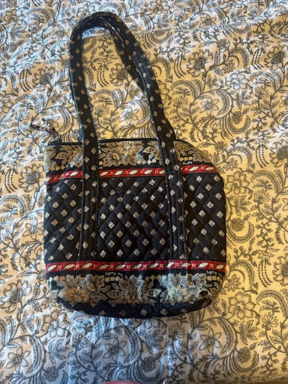 Vera Bradley Black Quilted Vintage Tote